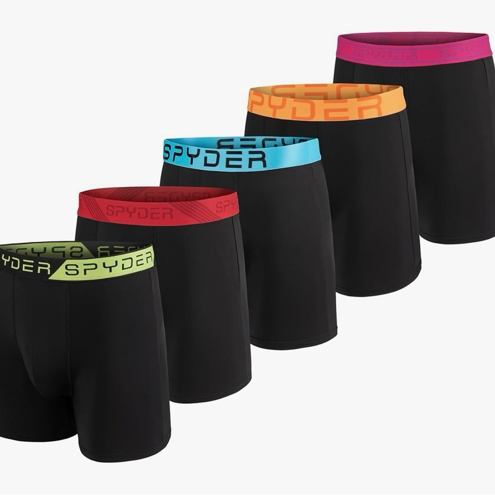 5 Pack Men's POLY-SPANDEX Performance Boxer Briefs
SPYDER M Medium